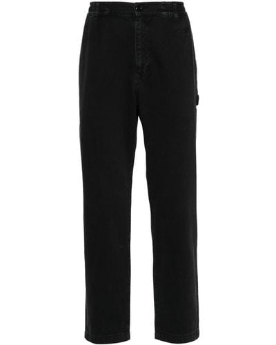 Moschino Tapered Jeans With Embroidered Logo - Black