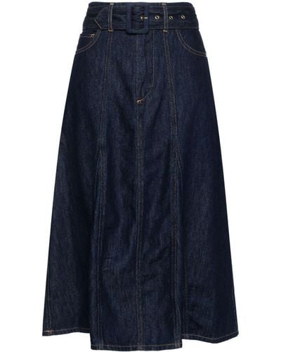Ba&sh Dakota Denim Midi Skirt - Blue