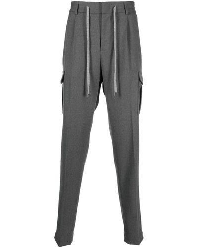 Peserico Tapered-leg Cargo Trousers - Grey