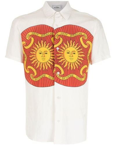 Amir Slama Print Sol Short Sleeves Shirt - White