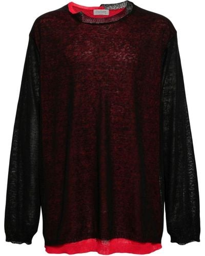 Yohji Yamamoto Linen-blend Sweatshirt - Brown