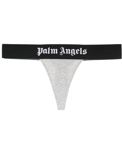 Palm Angels Tanga con ribete del logo - Negro