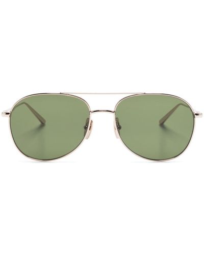 Chimi Pilot-frame Metal Sunglasses - Green