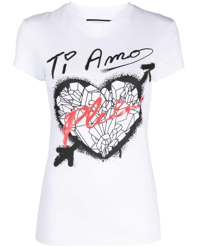 Philipp Plein Sexy Pure Fit Heart-print T-shirt - White