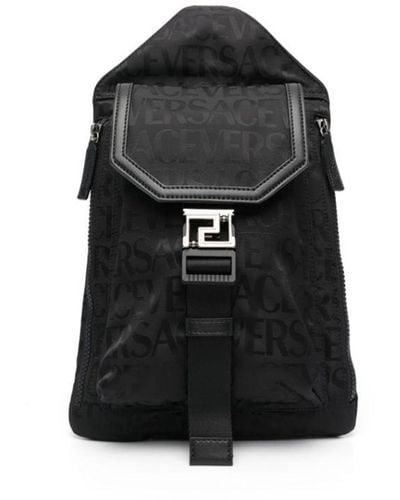 Versace ロゴ バックパック - ブラック