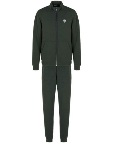 Emporio Armani Shield-patch Jersey Tracksuit - Green