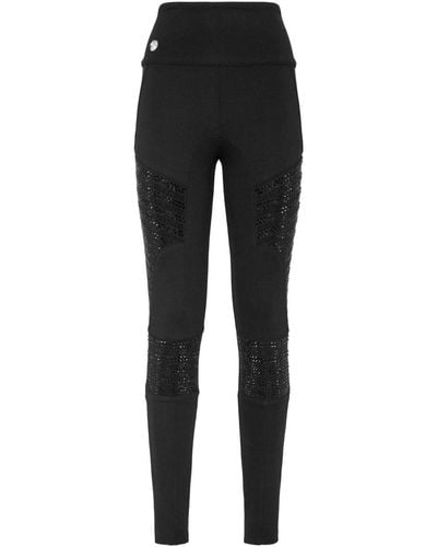 Philipp Plein High-waisted Crystal-embellished leggings - Black