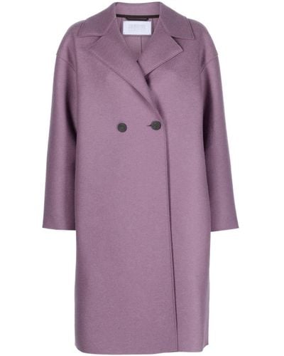 Harris Wharf London Double-breasted Buttoned Wool Coat - Purple