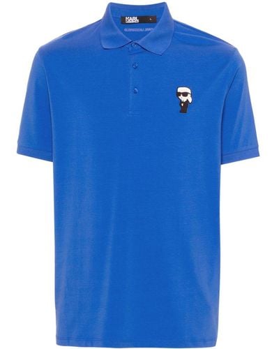 Karl Lagerfeld Appliqué-logo Polo Shirt - Blue