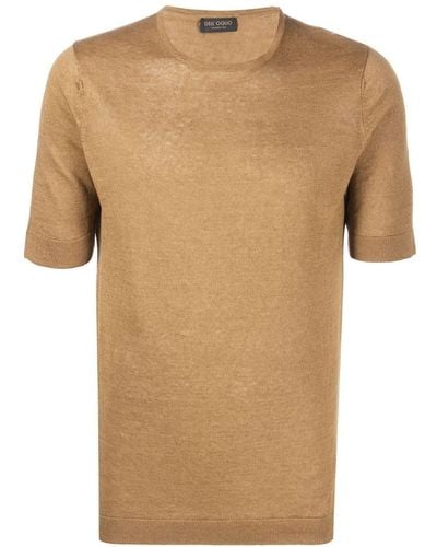 Dell'Oglio Short-sleeve Linen T-shirt - Brown
