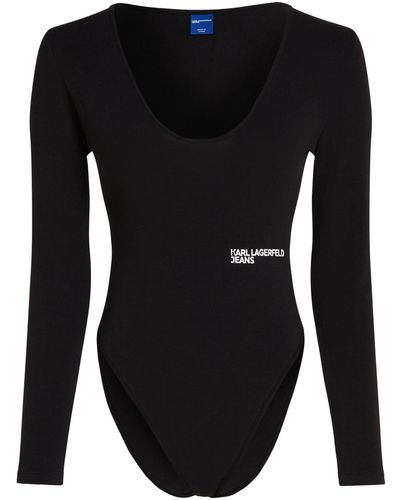 Karl Lagerfeld Body Met Logoprint - Zwart