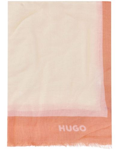 HUGO Zweifarbiger Schal mit Fransen - Pink