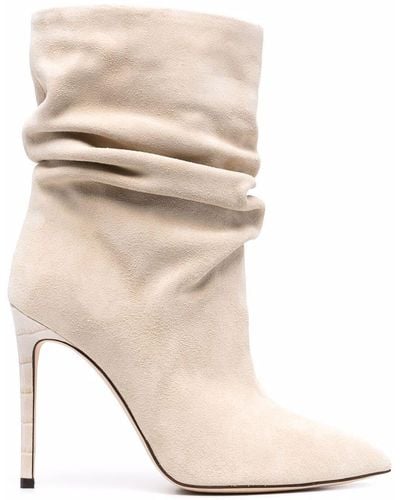 Paris Texas Slouchy Suede Boots - Natural