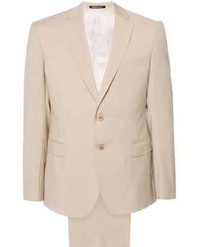 Emporio Armani Single-breasted Virgin Wool Suit - Natural