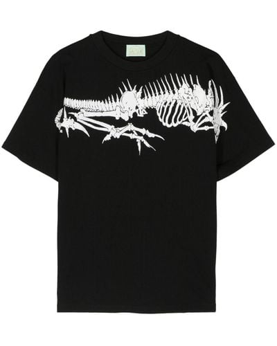 Aries Graphic-print Cotton T-shirt - Black