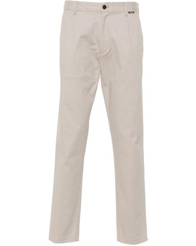 Calvin Klein Logo-appliqué Tapered Trousers - Natural