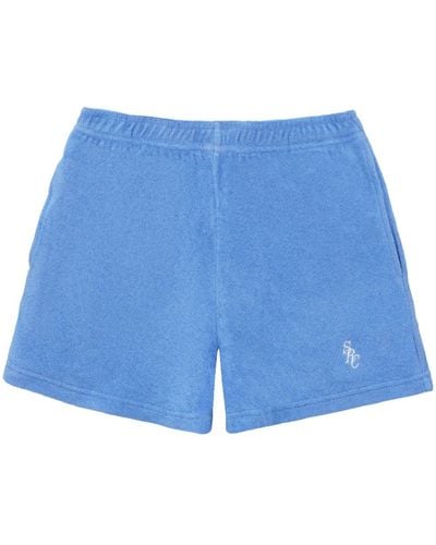 Sporty & Rich Shorts con logo bordado - Azul