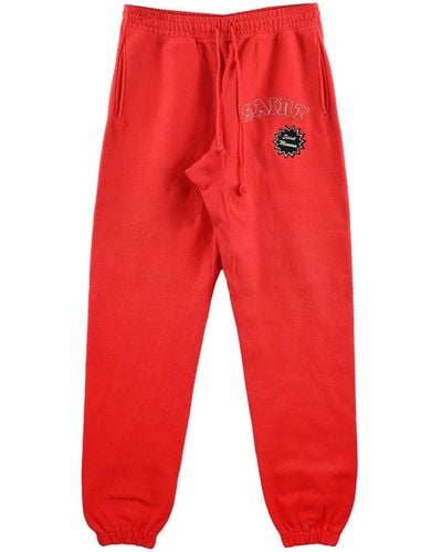 SAINT Mxxxxxx Logo-print Cotton Track Trousers - Red
