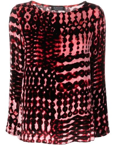 Gianluca Capannolo Abstract-print Blouse - Red