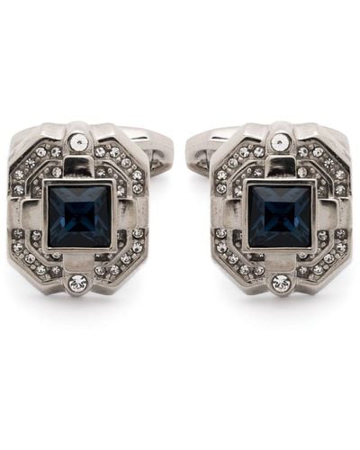Dolce & Gabbana Gemelos en plata de ley con gema cuadrada - Metálico