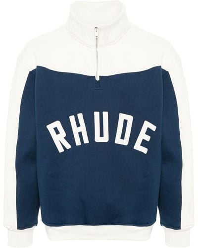 Rhude Contrast Varsity cotton sweatshirt - Blau