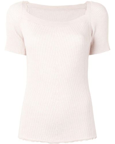 3.1 Phillip Lim Square-neck Ribbed-knit Top - Pink