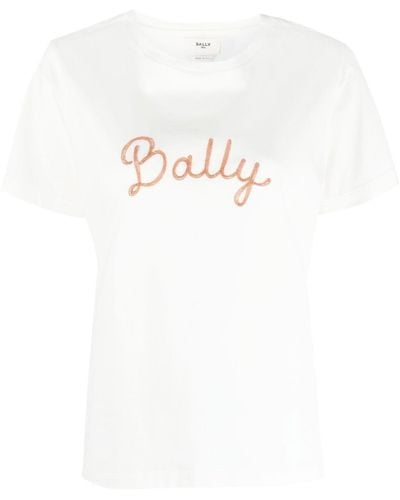 Bally T-Shirt mit Logo-Stickerei - Weiß
