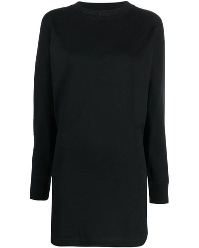 Palm Angels Glitter-logo Sweater Dress - Black