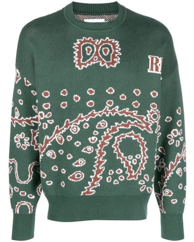 Rhude Intarsia-knit Sweater - Green