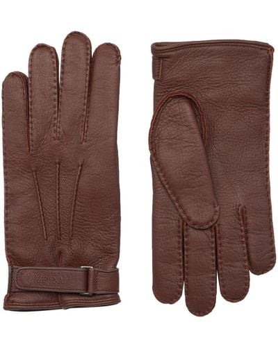 Zegna Handschuhe aus Leder - Braun
