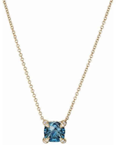 David Yurman Collier Châtelaine en or 18ct orné de diamants et de topaze - Métallisé