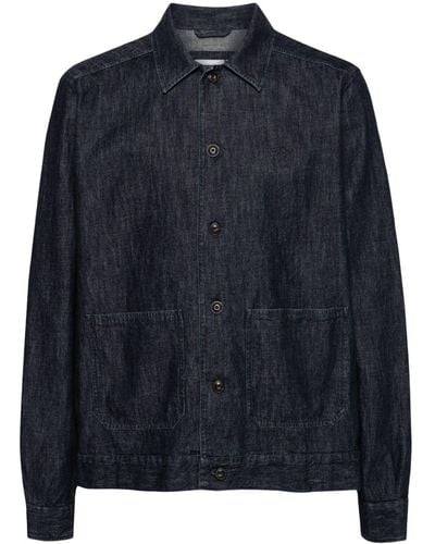 Tintoria Mattei 954 Spread-collar Denim Shirt - Blue