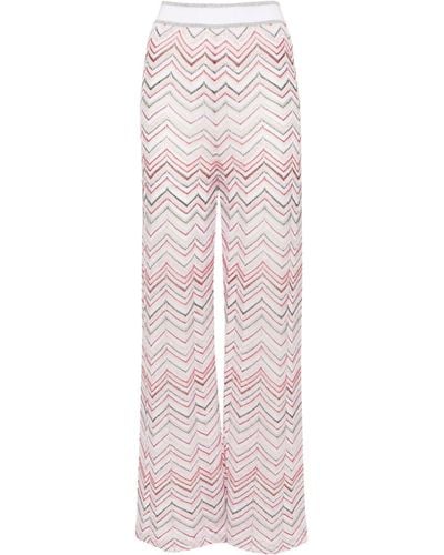 Missoni Zigzag Pattern High-Waisted Trousers - Pink
