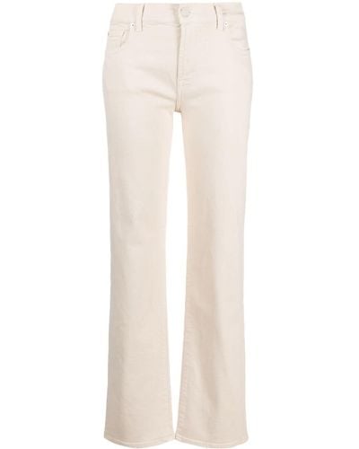 7 For All Mankind Ellie Mid-rise Straight-leg Jeans - White