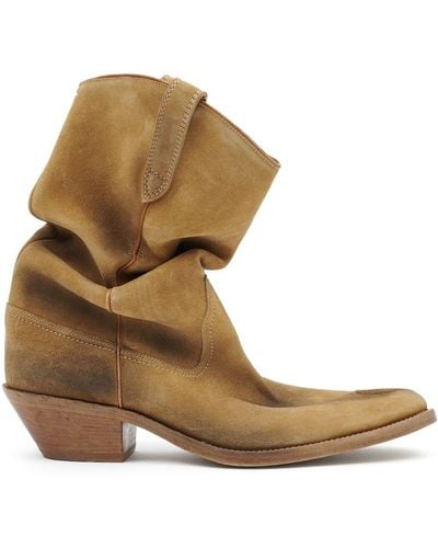 Maison Margiela Tabi 55mm Slouchy Western Boots - Brown