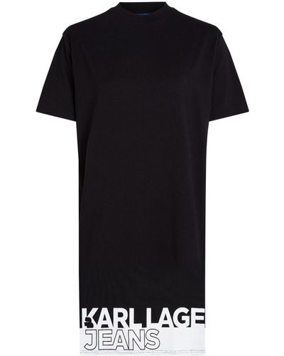 Karl Lagerfeld Logo-printed Hem T-shirt Dress - Black