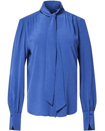 Equipment Pussy-bow Silk Blouse - Blue
