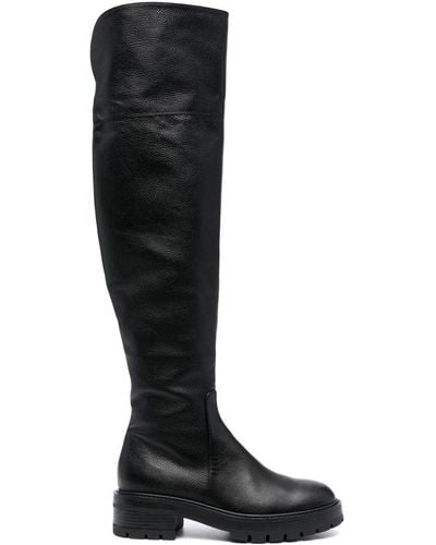 Aquazzura Whitney Knee-high Leather Boots - Black