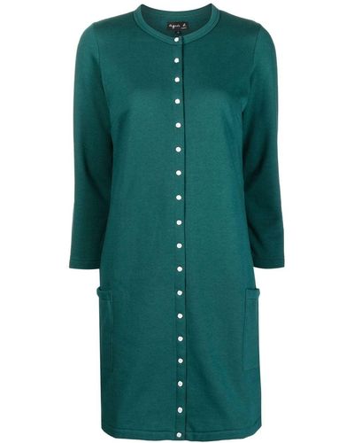 agnès b. Three-quarter Sleeve Mini Dress - Green