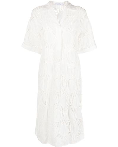 Rodebjer Eyelet-detail Midi Dress - White