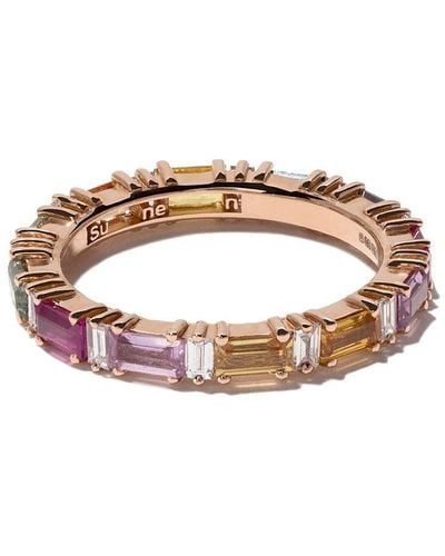 Suzanne Kalan 18kt Rose Gold, Diamond And Sapphire Rainbow Eternity Band - Multicolor