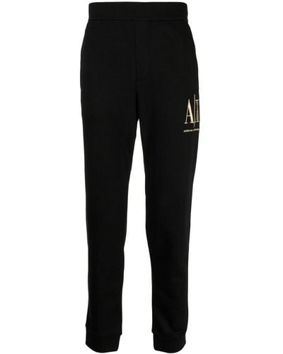 Armani Exchange Pantalon de jogging à logo brodé - Noir