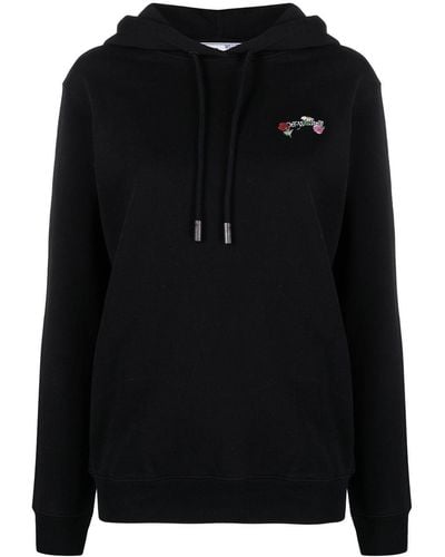 Off-White c/o Virgil Abloh Embroidered Floral Arrow Hoodie - Black