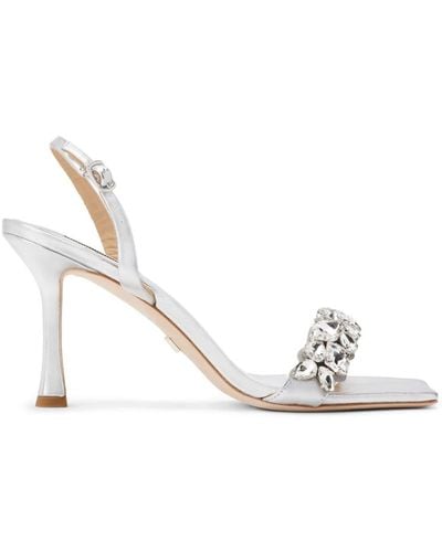 Badgley Mischka Leanna 85mm Crystal Sandals - White