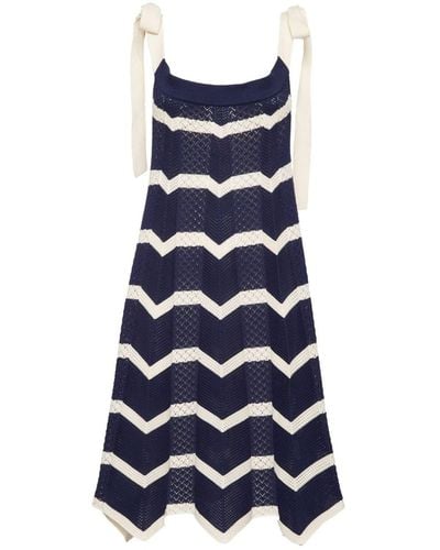 La DoubleJ Chevron Knitted Dress - Blue