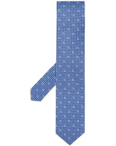Ferragamo Krawatte mit Gancio-Muster - Blau