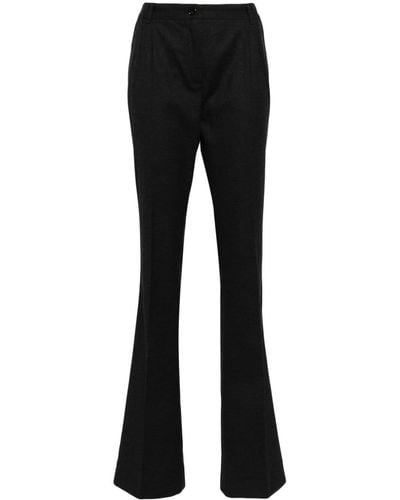 Dolce & Gabbana Pressed-crease Palazzo Trousers - Black