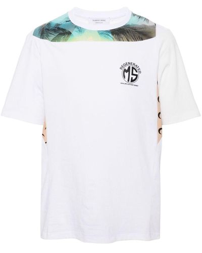 Marine Serre T-Shirt mit grafischem Print - Weiß