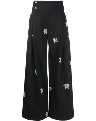 Pinko Pantalones palazzo con estampado floral - Negro