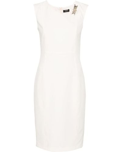 Liu Jo Chain-detail Crepe Midi Dress - White